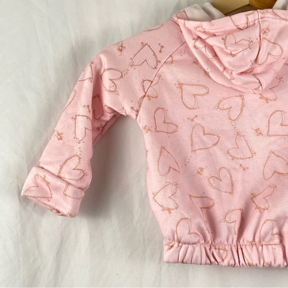 Body Glove Pink Heart Hooded Sweater Toddler Girl Size 3T
